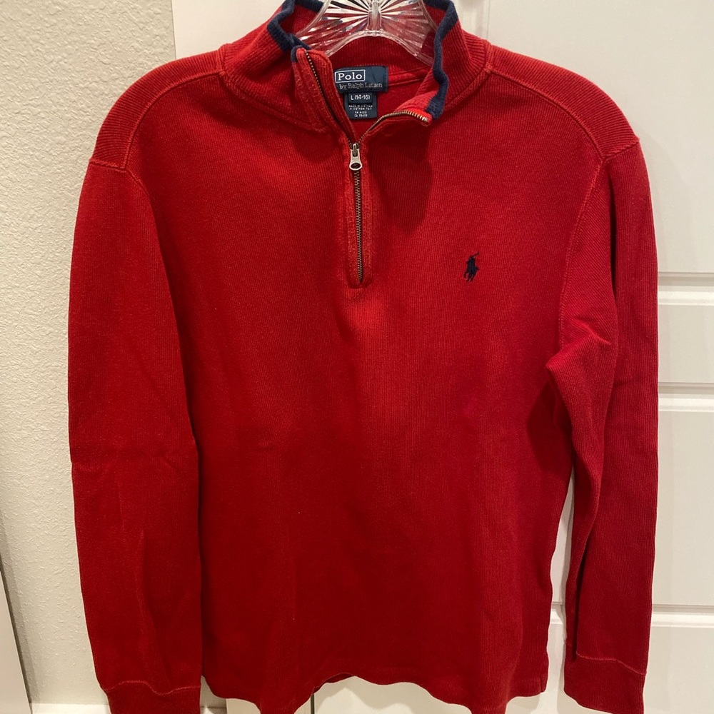 Unisex polo half-zip pullover